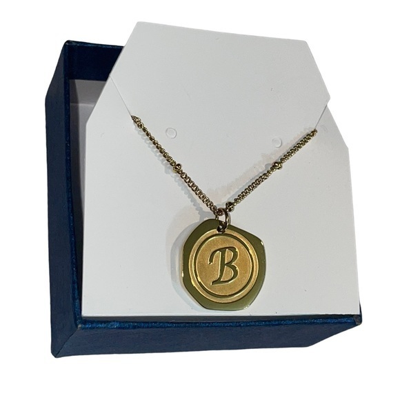 Savvy Cie Jewelry - NIB 22K Gold Plated “B” Initial Necklace